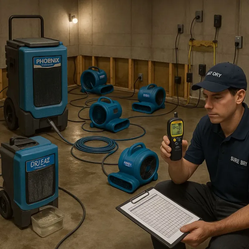 Structural Drying and Dehumidification process in Adamsville, AL